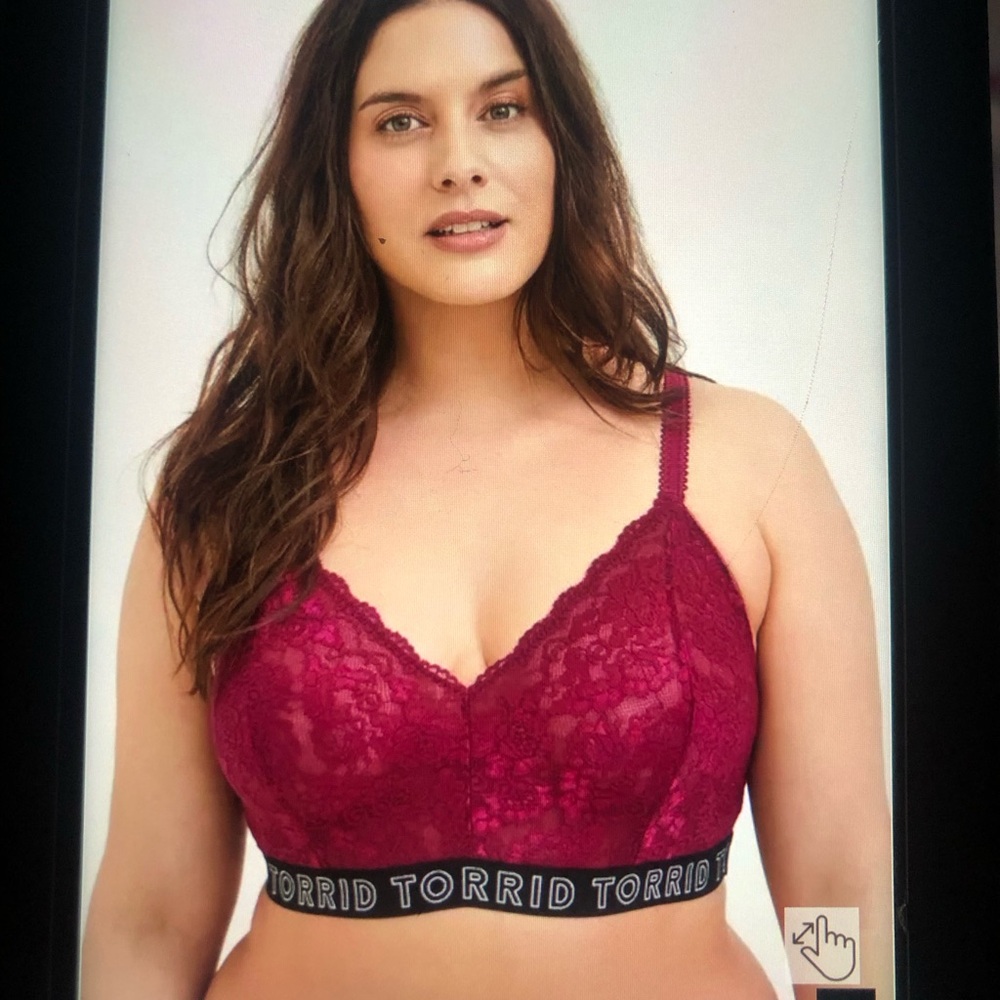 Torrid Logo Burgundy Lace Bralette